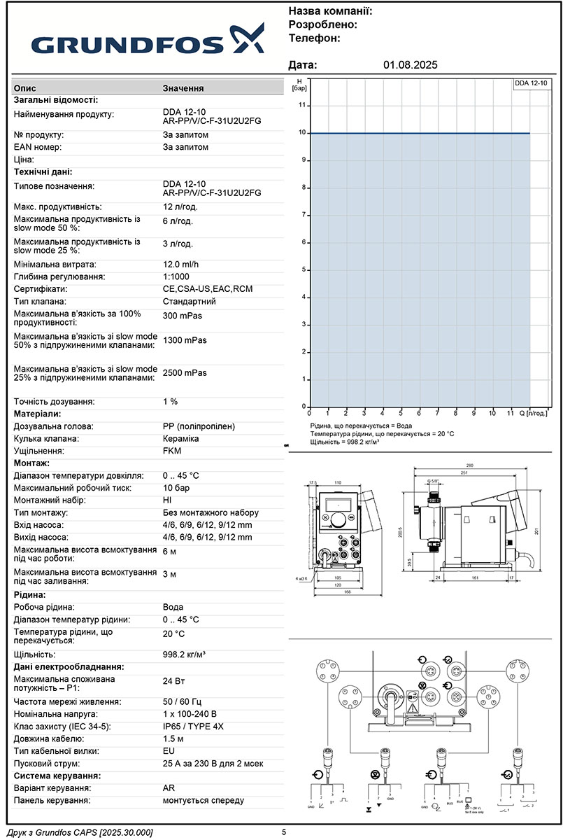 Дозувальний насос DDA 12-10 AR-PP/V/C-F-31U2U2FG (97722044)